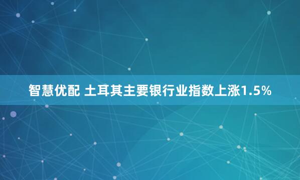 智慧优配 土耳其主要银行业指数上涨1.5%
